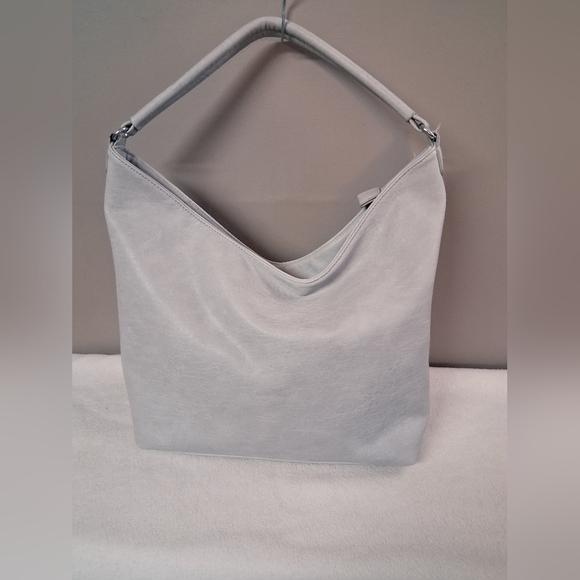 jeane & jax Handbags - JEANE & JAX Vegan Soft Shoulder Hobo Bag in Light Gray